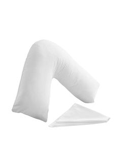 Soft Comfortable V Pillow With Pillowcase For Support During  After Pregnancy, For Extra Cushioning Support Can Also Be Used For Neck Head Back  White