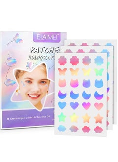 Pimple Patches for Face with Green Algae  Tea Tree Oil Extract Hydrocolloid Pimple Patches Cute Shape Spot Stickers for Face and Skin