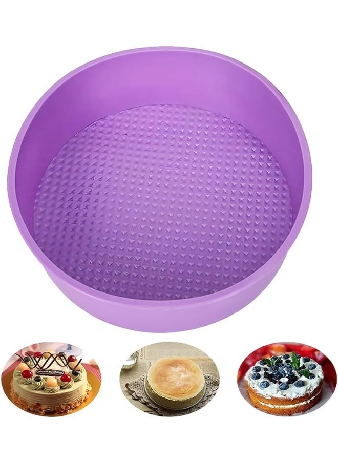 صينية كيك دائرية من السيليكون الفاخر مقاس 20 سم - قالب خبز غير لاصق بعمق 6 سم، خالٍ من مادة BPA، مصنوع من السيليكون الأوروبي عالي الجودة للكيك والخبز والفطائر والخبز في الفرن - متعدد الألوان - Image 4