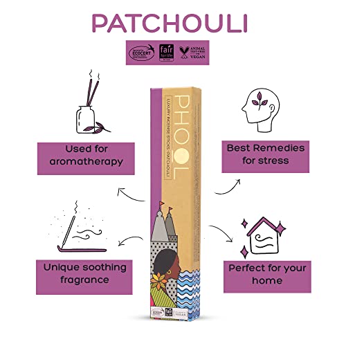Phool Luxury Incense Classic Collection Combo Pack – Natural Agarbatti Sticks (Jasmine, Tulsi, Patchouli & Vetiver), 160 Organic Charcoal-Free Agarbatti, Pack of 4, Pooja & Meditation - Image 3