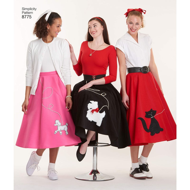 سيمبليسيتي تنورة Simplicity 8775 للسيدات من الخمسينيات من طراز Rockabilly Poodle بنمط الخياطة مقاسات 14-22 - Image 5