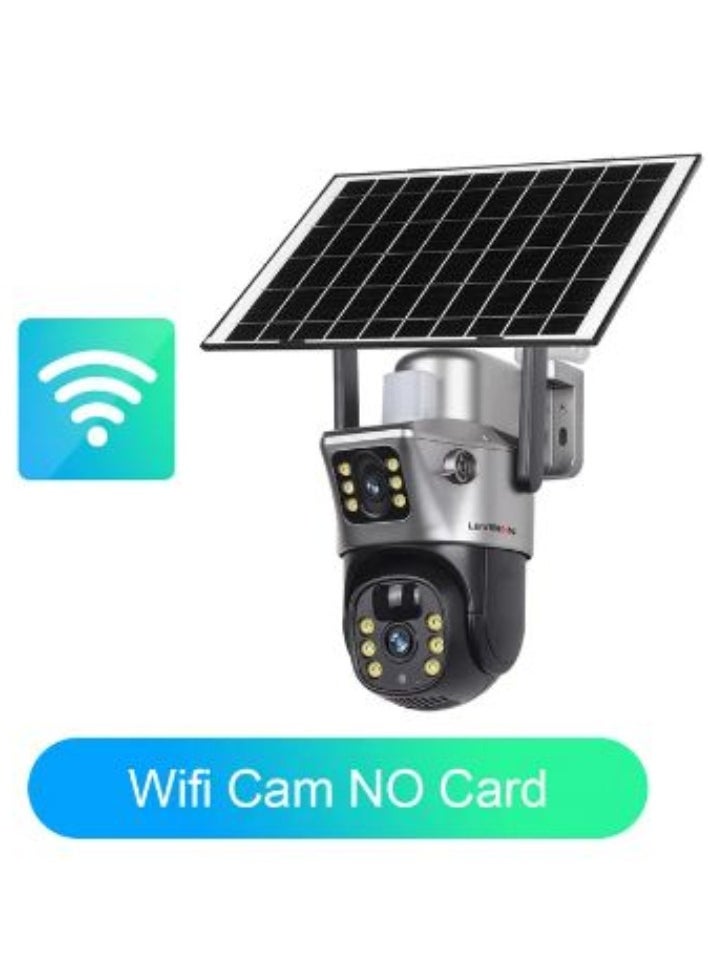 LS Vision LS VISION Solar Camera Dual Lens WiFi 8MP 4K IP Camara Solar Panel CCTV Security Built in Battery PIR Cam V380  - Image 1