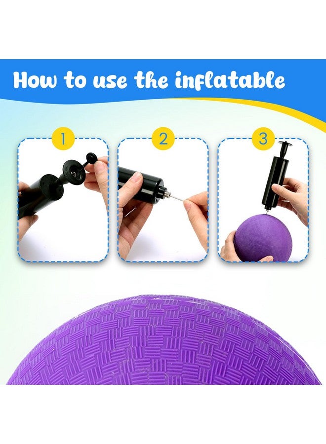Shindel كرات ملعب شيندل 6 قطع مع مضخة هواء، كرة دودج قابلة للنفخ بحجم 5 بوصات للأطفال في الداخل والخارج - Image 3