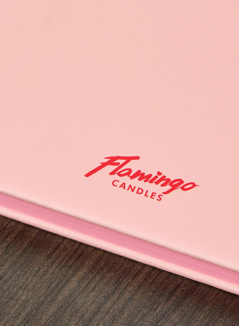Flamingo Candles Pink Journal Notebook Trendy Design