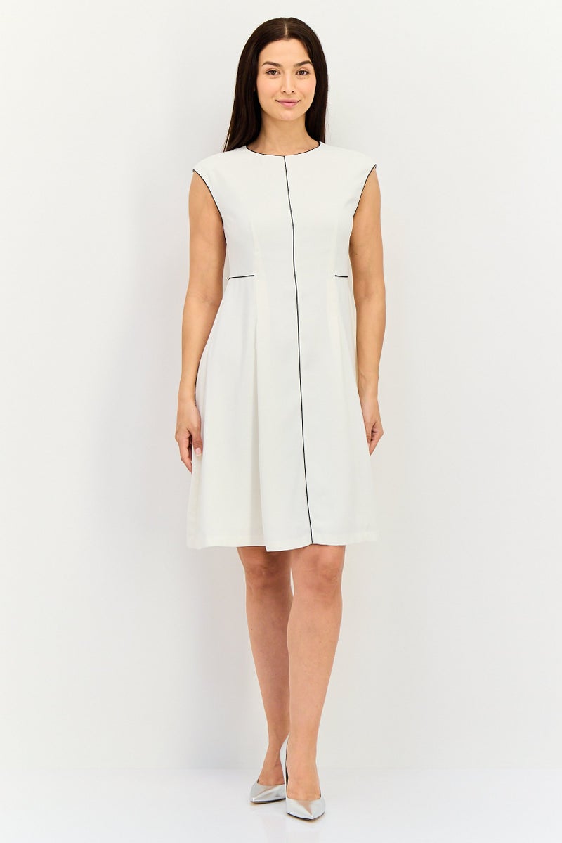 SELECTED Women Solid Midi Dress, White - Image 3