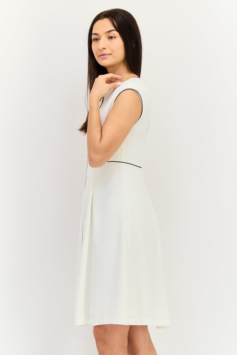 SELECTED Women Solid Midi Dress, White - Image 4