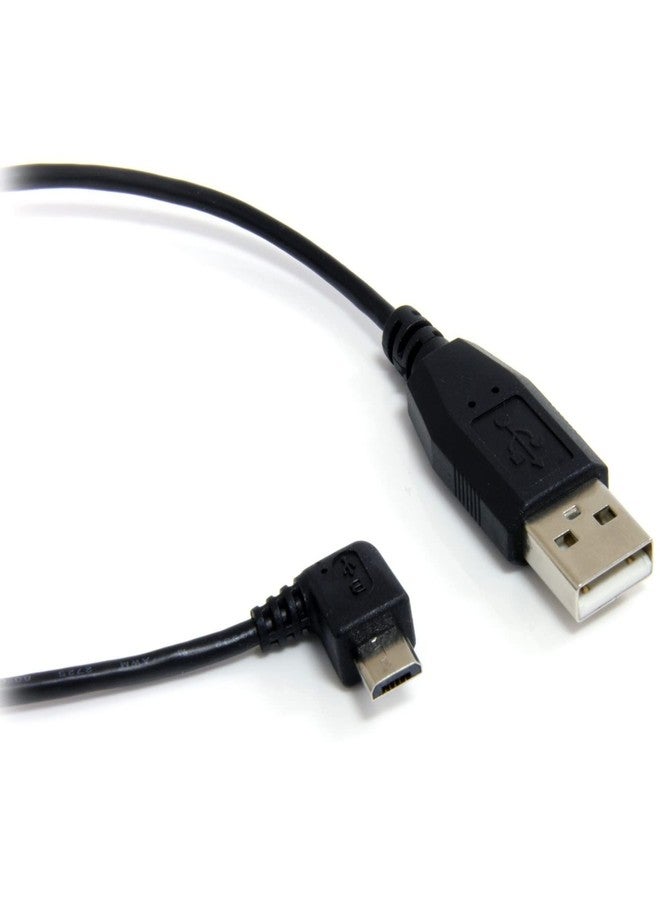 StarTech.com 6 ft. (1.8 m) Right Angle Micro USB Cable - USB 2.0 A to Right Angle Micro B - Black - Micro USB Cable (UUSBHAUB6RA) - Image 1
