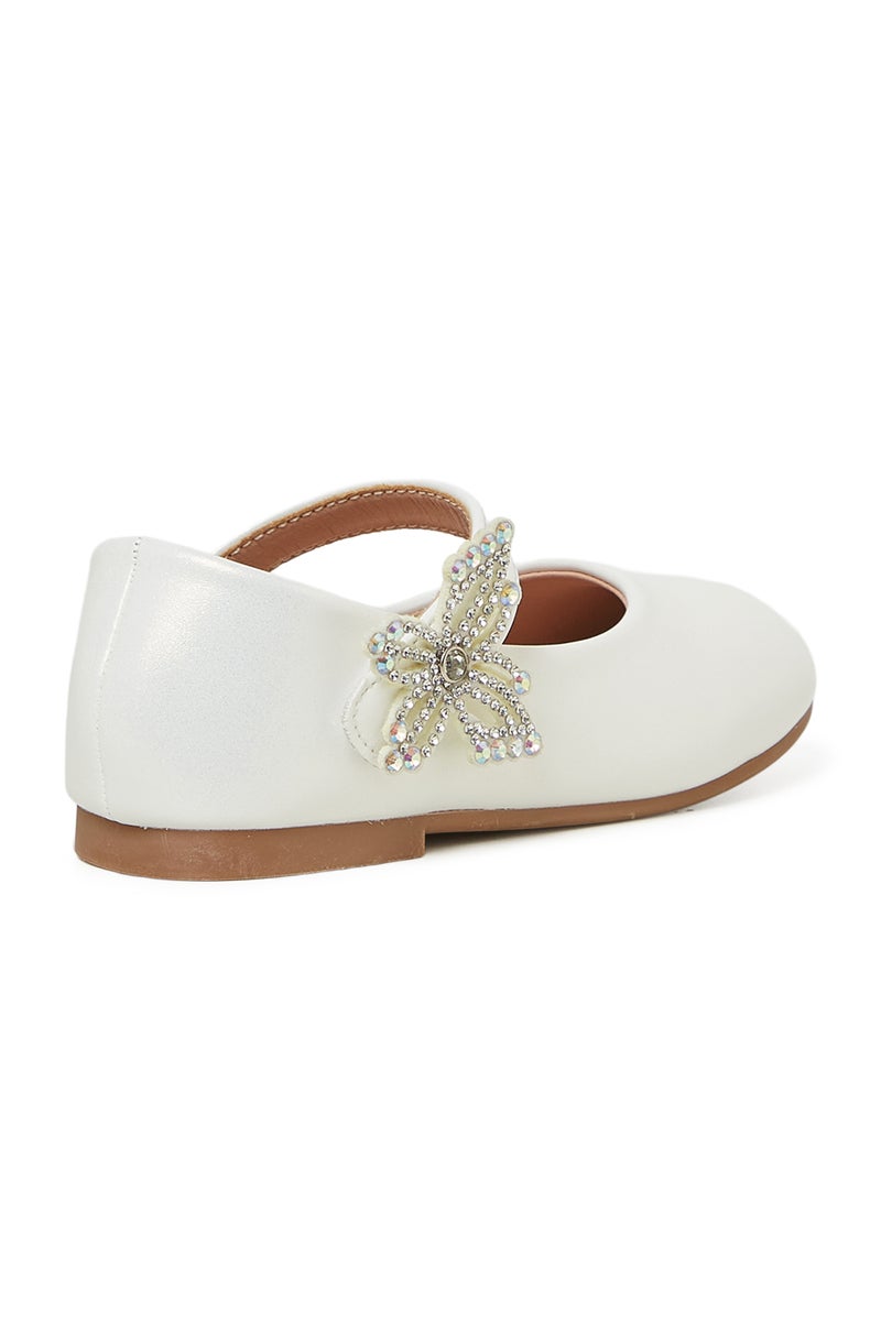 GEOOMNII Closed/Flat Shoes for Infant Girls – WHITE Shoes with Ankle Strap | Comfortable PU Upper & TPR Sole - Image 3