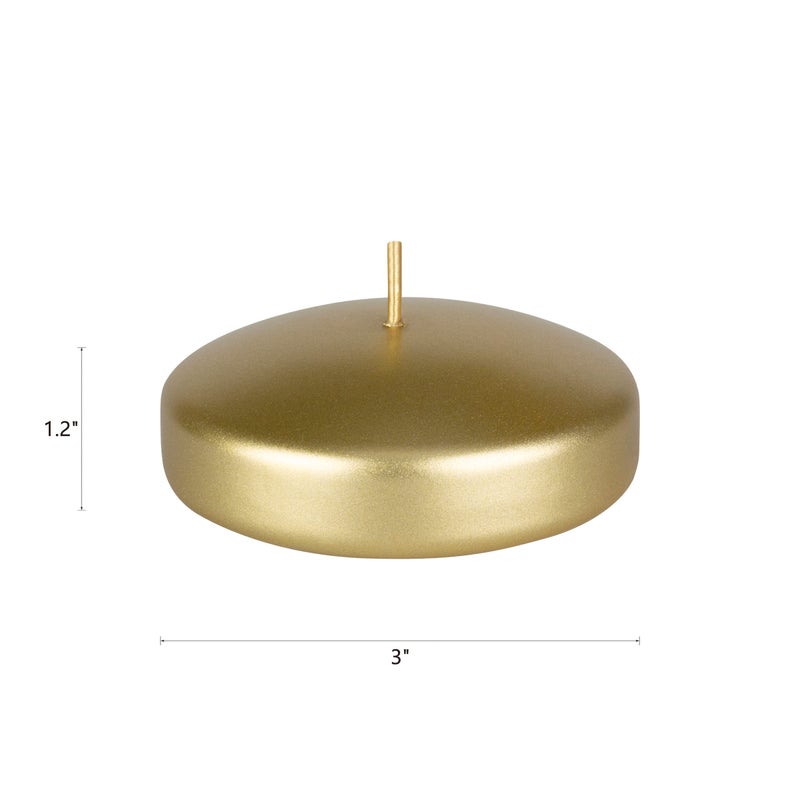 Mega Candles 12 pcs Unscented Gold Floating Candles, Hand Poured Wax Candle 3 Inch Diameter, Home DÃ©cor, Wedding Receptions, Occasions, Festivities, Events, Meditations, Tranquility, Spa - Image 2