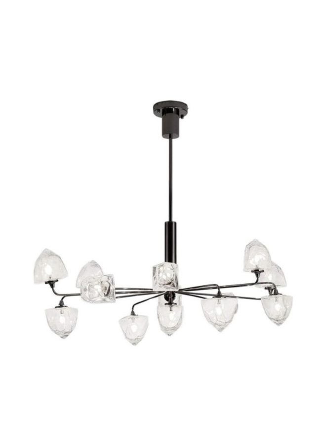 A F N Lighting A F N LIGHTINGS Black Crystal Chandelier, 11-Bulb Luxury Hanging Lamp, 100cm Diameter Modern Pendant Light, Elegant Ceiling Light for Living Room  - Image 1