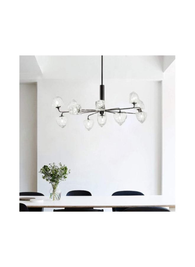 A F N Lighting A F N LIGHTINGS Black Crystal Chandelier, 11-Bulb Luxury Hanging Lamp, 100cm Diameter Modern Pendant Light, Elegant Ceiling Light for Living Room  - Image 2