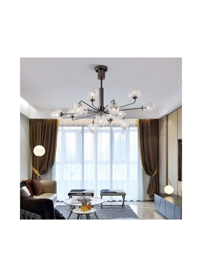 A F N Lighting A F N LIGHTINGS Black Crystal Chandelier, 11-Bulb Luxury Hanging Lamp, 100cm Diameter Modern Pendant Light, Elegant Ceiling Light for Living Room  - Image 4