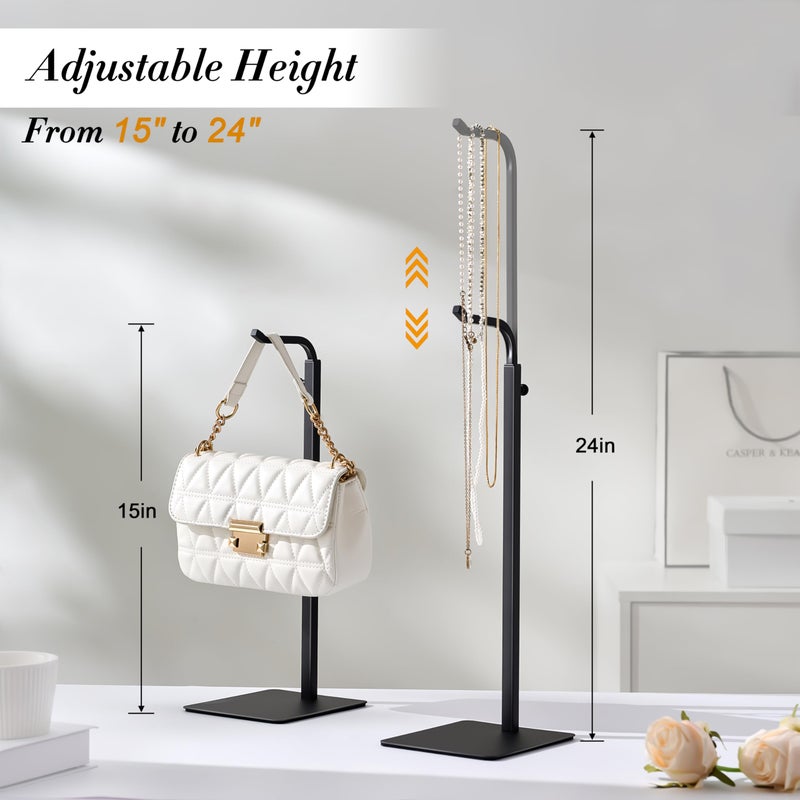 pickpiff Purse Display Stand â€“ Adjustable Hanger for Purses, Wreaths, and Bags, Black Tabletop Rack for Home, Closet, and Vendor Use - Image 5