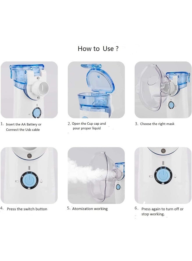 RHSM555 Portable Inhaler, handheld Mini Steam Inhaler Machine, portable Cool Mist Atomiser, USB Dual Mode Charging, for Kids/adult Travel/home - Image 5