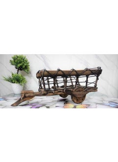 SHIV GANGA EXPORT SHIV GANGA EXPORT Wooden Bullock Cart Decorative Showpiece Handcrafted Village Art Antique Brown 