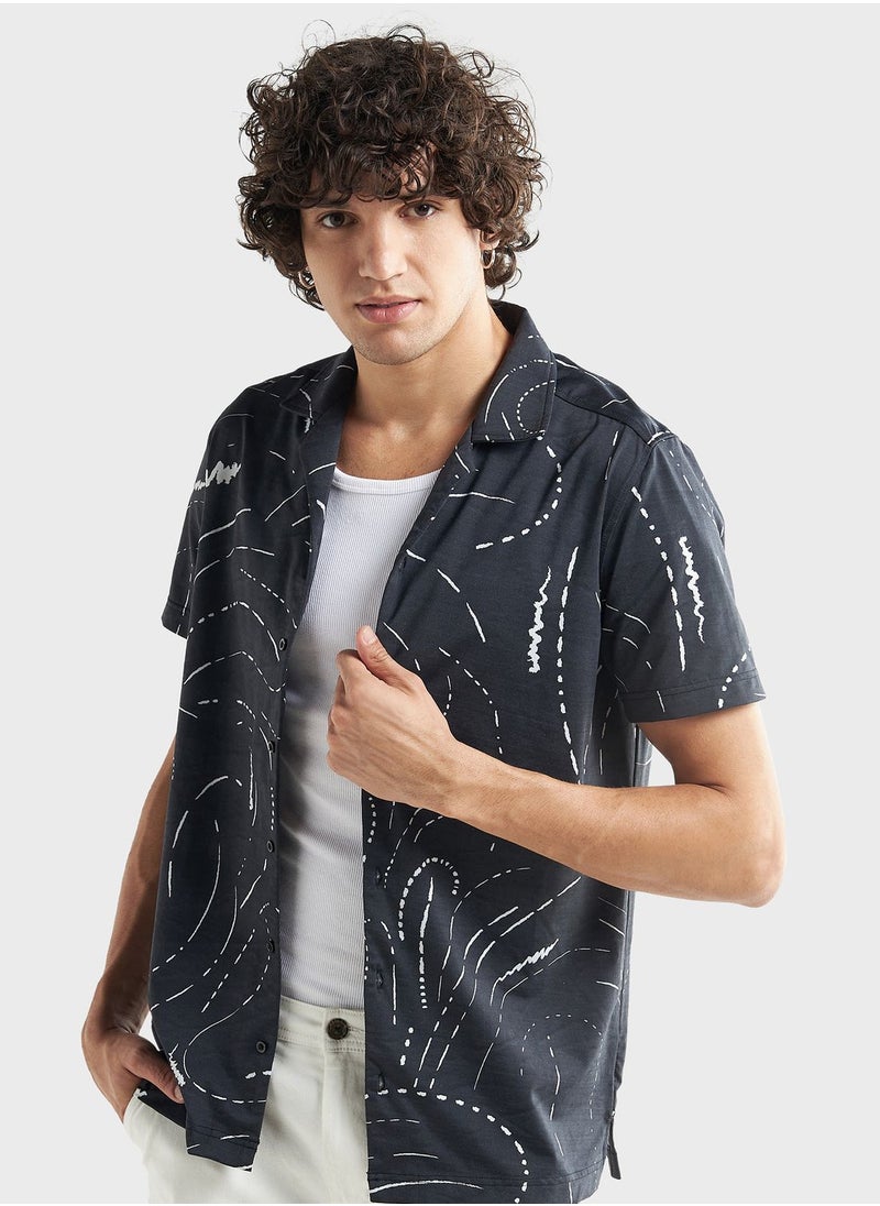 FAV - Printeded Camp Collar Shirt - Image 1