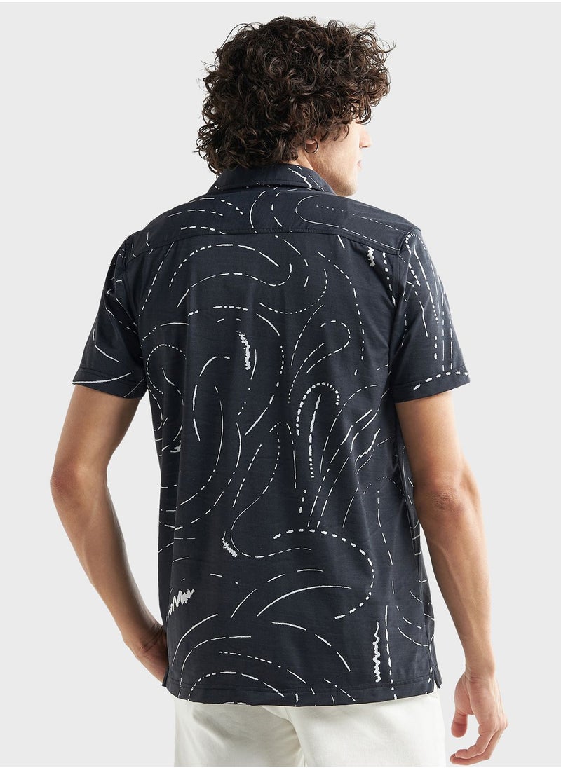 FAV - Printeded Camp Collar Shirt - Image 1