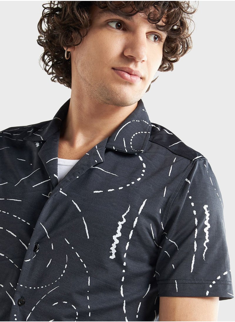 FAV - Printeded Camp Collar Shirt - Image 1
