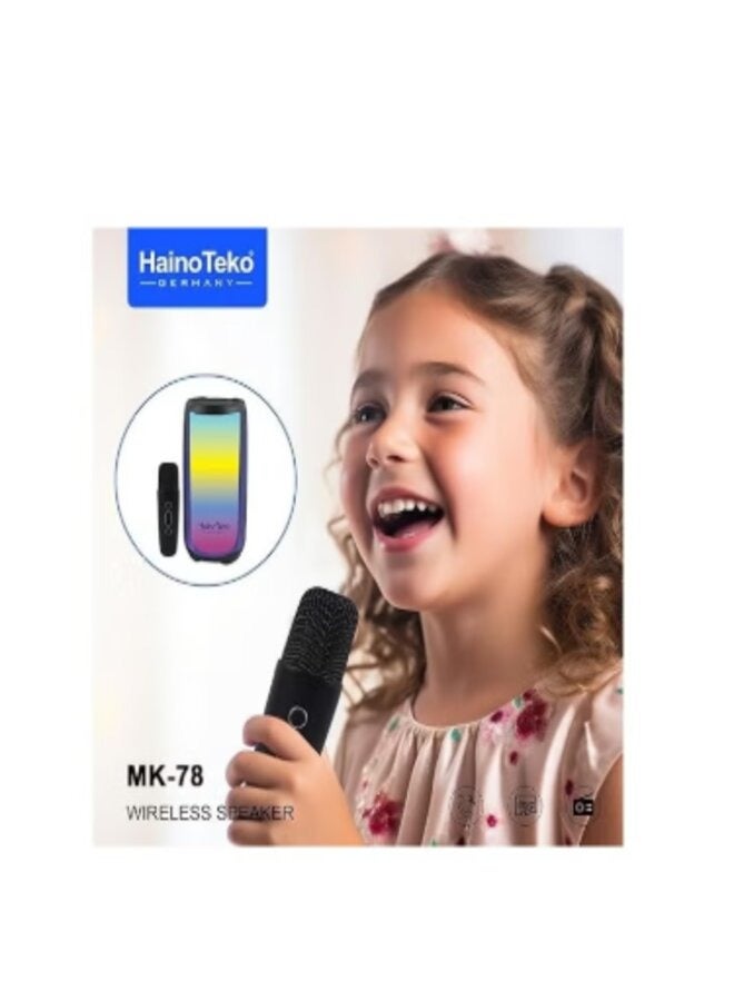 Haino Teko Haino Teko MK78 Portable Bluetooth Speaker with Wireless Mic Black - Image 2