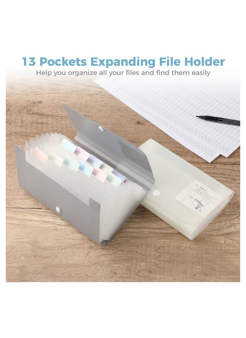 KASTWAVE 12 Pockets Expanding File Holder, 2Pcs A6 PP Accordion Coupon Organizers with Labels, Waterproof Expandable Receipt Storage Wallet for Home, Office, School, Pockets Receipt Organizer  - Image 3