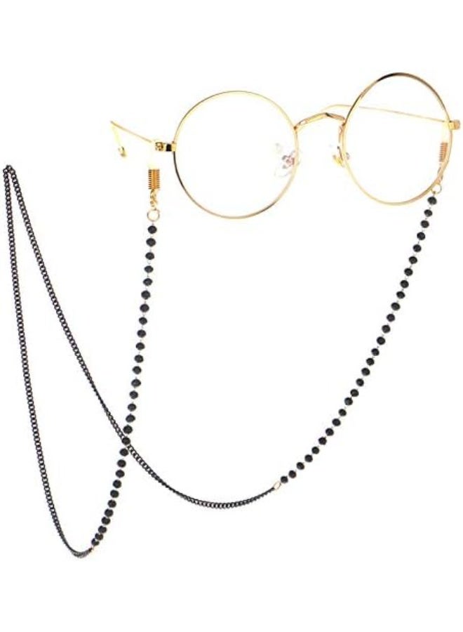 Glasses Neck Strap Chain Acryl Crystal Black Beads Eyeglasses Necklace - Image 1