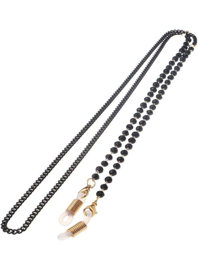 Glasses Neck Strap Chain Acryl Crystal Black Beads Eyeglasses Necklace - Image 3