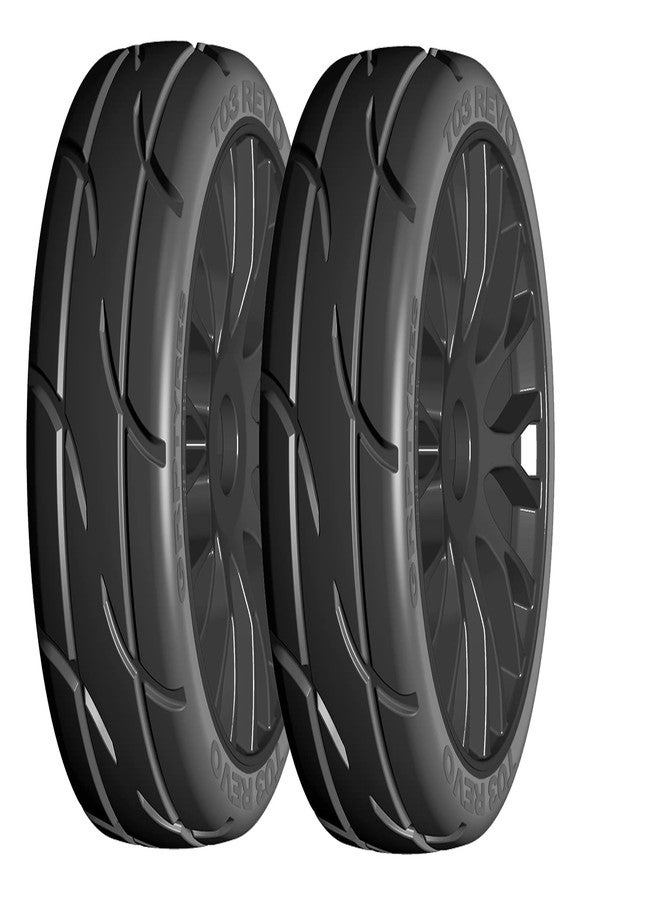 GRP GTX03-XM3 1:8 GT New Treaded Soft Black 20 Spoke Rubber Tires (2) - Image 1