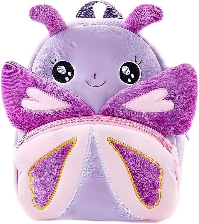 Frantic Kids Velvet School Bag Plush Cute Backpack Baby Girl Preschool Travel Bags Ideal for Baby Girl & Boy Picnic Carry Travelling Bags (2-5 Years) - Image 1