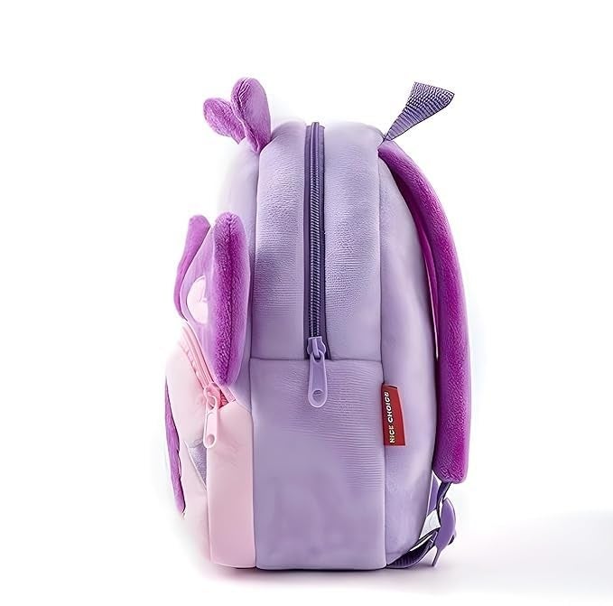Frantic Kids Velvet School Bag Plush Cute Backpack Baby Girl Preschool Travel Bags Ideal for Baby Girl & Boy Picnic Carry Travelling Bags (2-5 Years) - Image 2
