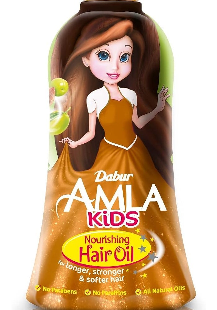 Dabur Amla Kids Nourishing Hair Oil - 200ml, Enriched with Amla, Almond & Olive for Long, Strong & Soft Hair - Image 1