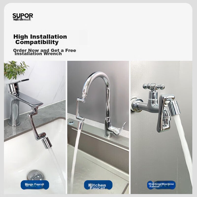 SUPOR Faucet Aerator, 1440° Universal Extender, Splash-Proof, All-Copper Versatile Connector, Extended Kitchen Basin S - Image 5