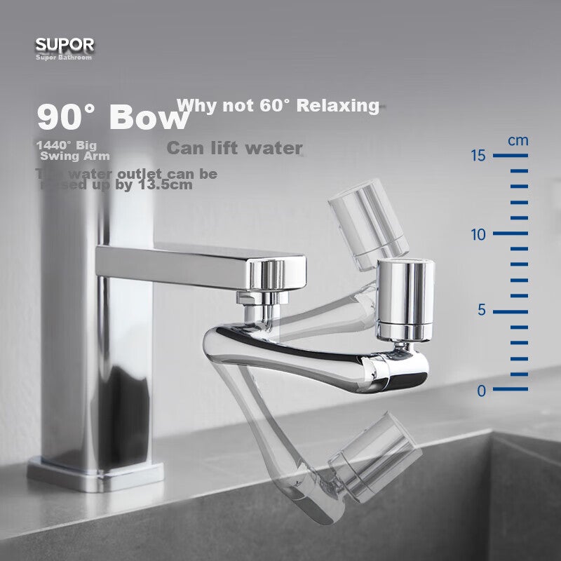 SUPOR Faucet Aerator, 1440° Universal Extender, Splash-Proof, All-Copper Versatile Connector, Extended Kitchen Basin S - Image 1