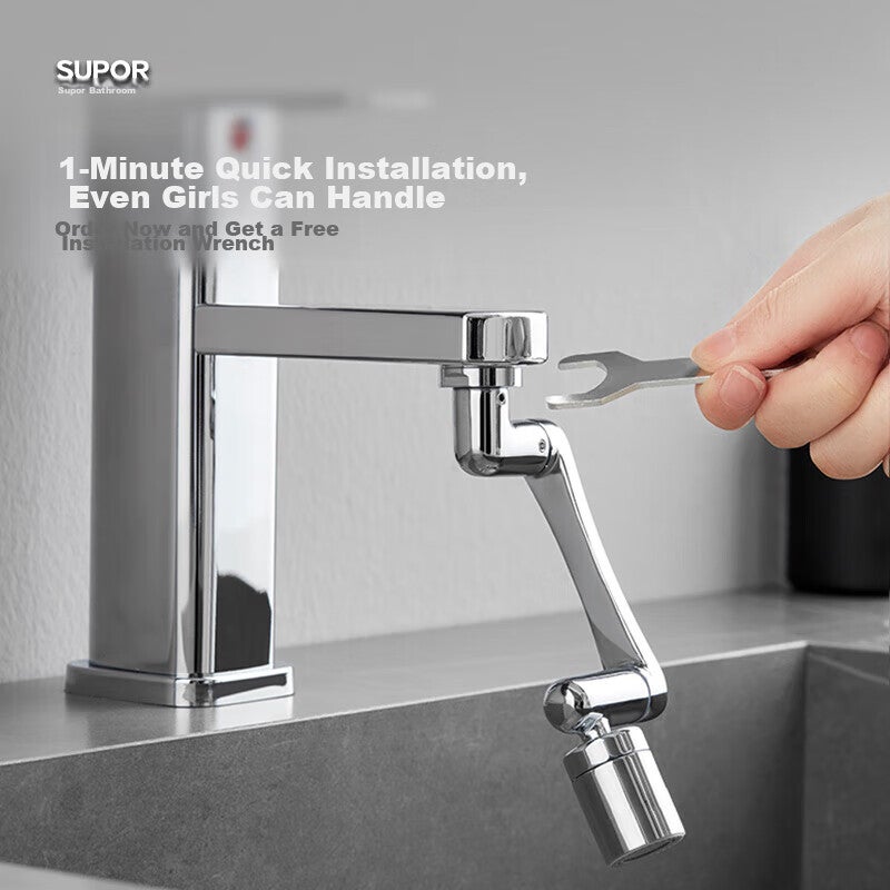 SUPOR Faucet Aerator, 1440° Universal Extender, Splash-Proof, All-Copper Versatile Connector, Extended Kitchen Basin S - Image 4