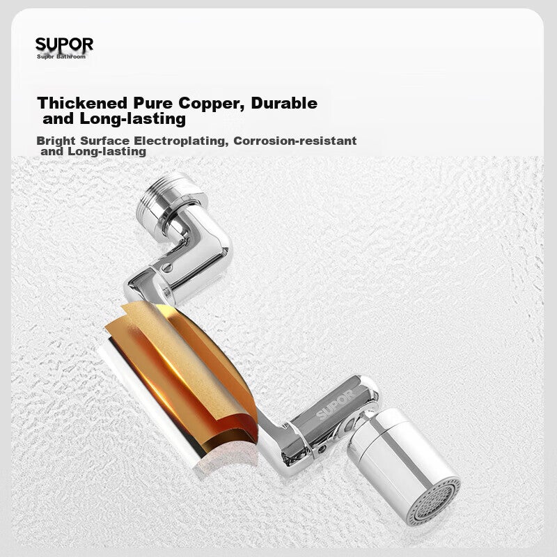 SUPOR Faucet Aerator, 1440° Universal Extender, Splash-Proof, All-Copper Versatile Connector, Extended Kitchen Basin S - Image 3