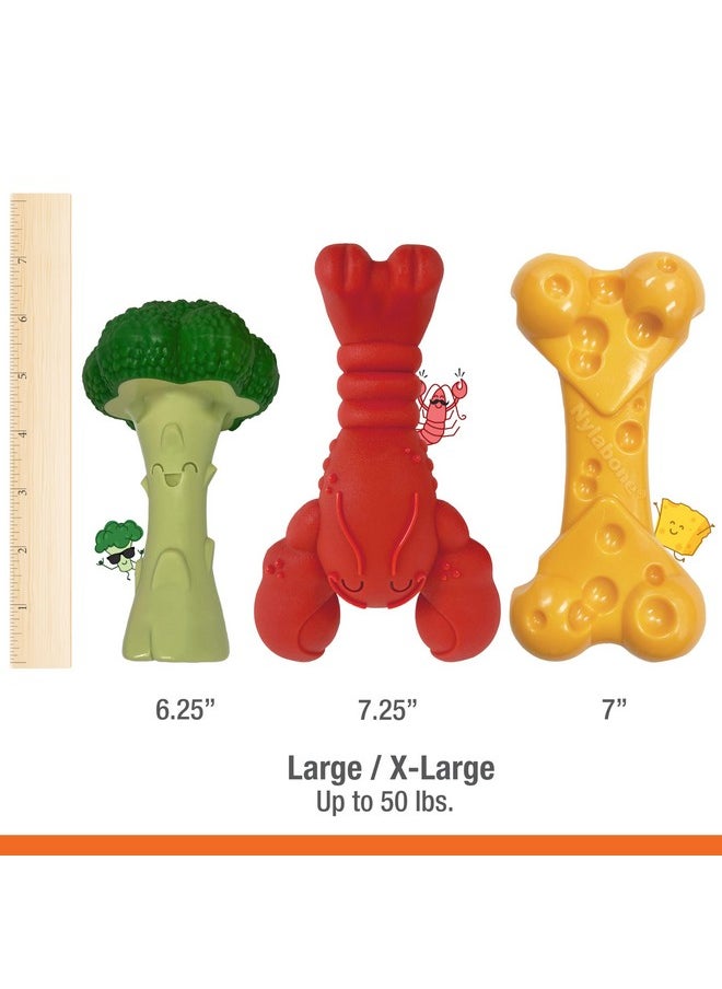 Nylabone Power Chew Dog Chew Toy Pack Bundle  Fun & Cute Dog Toys For Aggressive Chewers, Tough Dog Toys, Lobster, Cheese, And Broccoli Shapes, Large/Giant (3 Count)  - Image 4