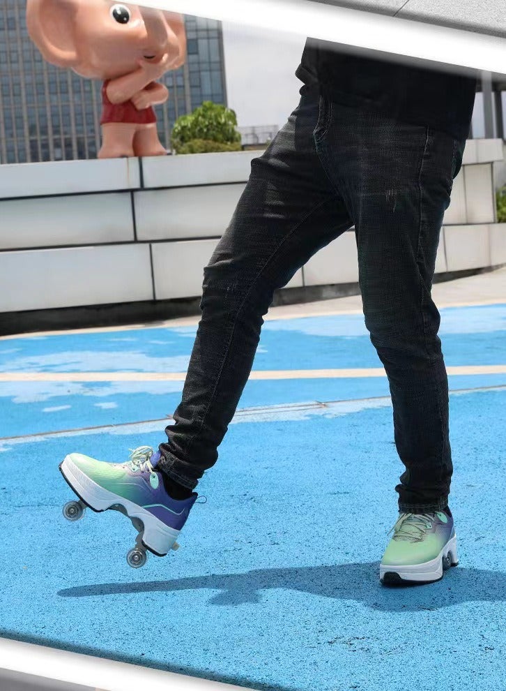Loquat New sports four-wheel dual-use roller skates and walking shoes - Image 1