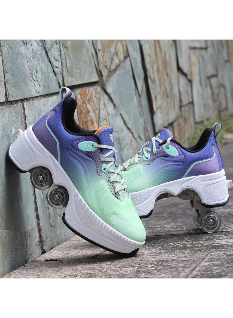 Loquat New sports four-wheel dual-use roller skates and walking shoes - Image 2