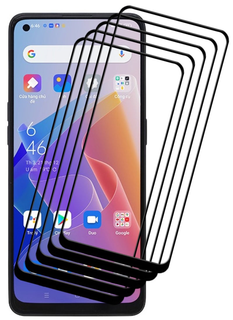 ACLIX 5 Pieces Antistatic ESD Dustproof Premium Quality High Definition Tempered Glass Screen Protector Designed For Oppo Reno7 Z 5G - Image 1