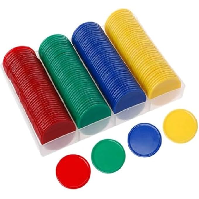 ROUND CHIP LEARNING TOYS, 160 / SET OF 4-COLOR ROUND CHIP COUNTING TEACHING PROCESS DECORATION, PLASTIC COUNTING CHIP MATHEMATICS - Image 1