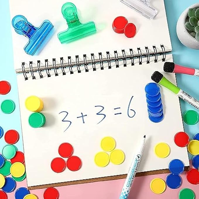 ROUND CHIP LEARNING TOYS, 160 / SET OF 4-COLOR ROUND CHIP COUNTING TEACHING PROCESS DECORATION, PLASTIC COUNTING CHIP MATHEMATICS - Image 5