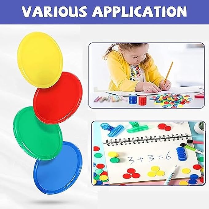ROUND CHIP LEARNING TOYS, 160 / SET OF 4-COLOR ROUND CHIP COUNTING TEACHING PROCESS DECORATION, PLASTIC COUNTING CHIP MATHEMATICS - Image 3