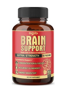 agobi 9in1 Brain Support Supplement, Equivalent to 5750mg of 9 Herbs - Concentrated Ashwagandha Root, Gotu Kola Powder, Bacopa Monnieri Powder and More - 90 Capsules - 3 Month Supply 