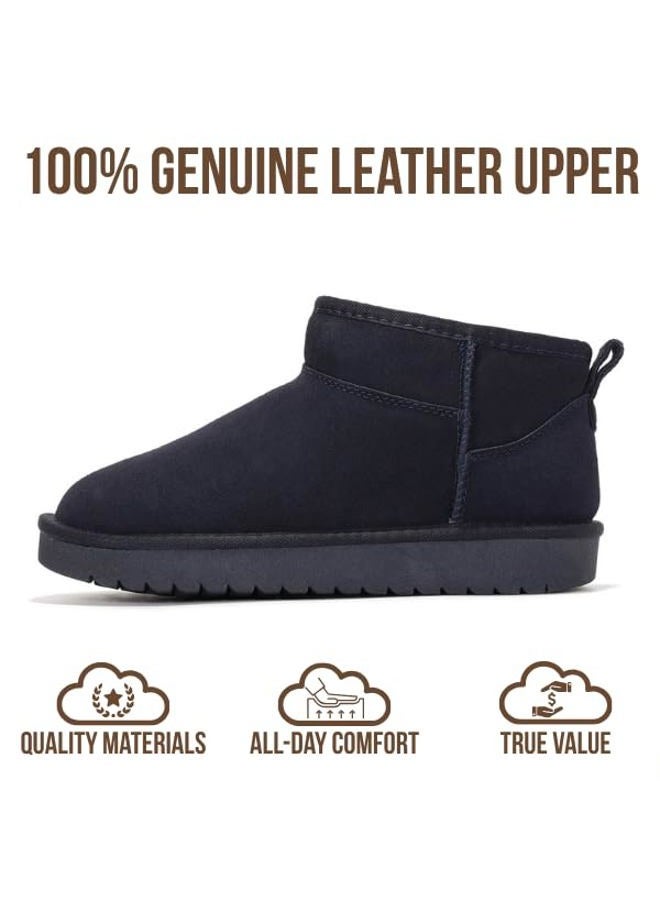 Project Cloud Genuine Suede Ankle Boots for Women - Water Resistant with Memory Foam Insole Winter Boots for Women - Trending Shoes & Comfortable Women's Ankle Boots (Hippy), Navy Suede, 8.5 - Image 4