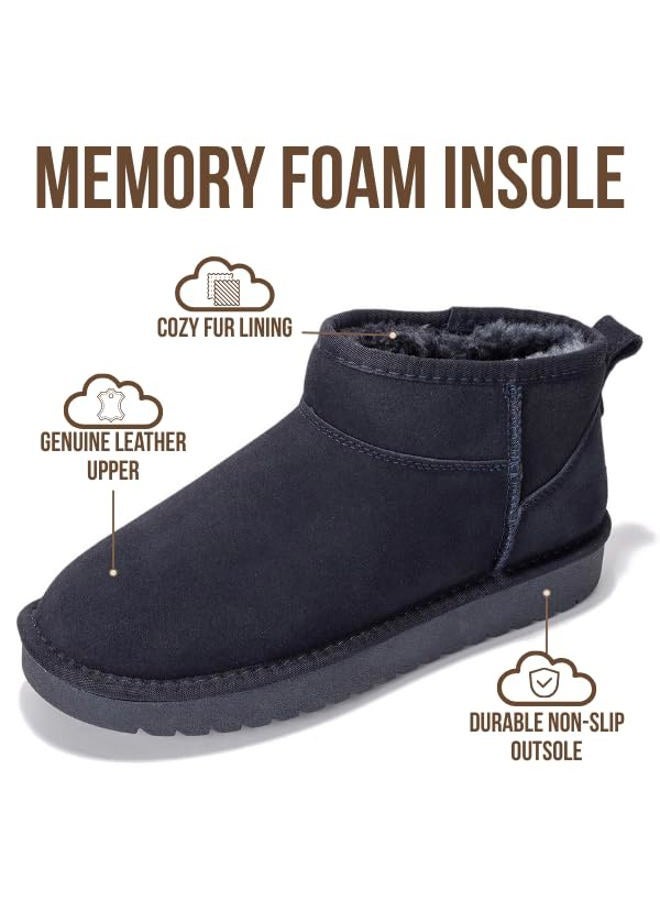 Project Cloud Genuine Suede Ankle Boots for Women - Water Resistant with Memory Foam Insole Winter Boots for Women - Trending Shoes & Comfortable Women's Ankle Boots (Hippy), Navy Suede, 8.5 - Image 3