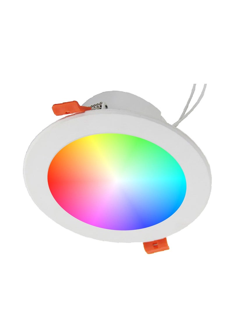 SASKA Smart WIFI LED Recessed Downlight 2700K-6500K Dimmable RGBWC Spotlight Multicolor Ceiling Light 9CM - Image 1