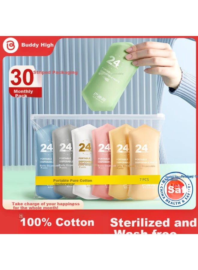 Badigao Disposable Cotton Underwear For Women, Sterile Travel Shorts For Women, Maternity Postpartum Plus Size Daily Disposable Shorts - Image 1