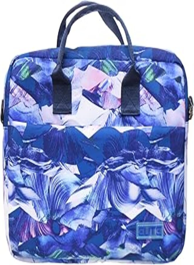 Elite Fabric Elegant Carrying Case Containing Main And Front Zipper Pocket With Printed Design Equipped Shoulder Strap Compatible With Various Laptops 14 Inch - Multi Color 