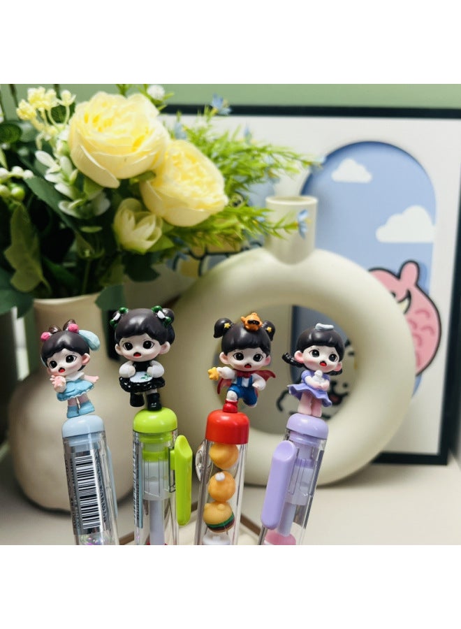 Zoraa Sister Adorable Grain Pvc Material Ceramic Texture Modified Baby Can Be Perforated Keychain Cute Tide Play-Color:Sister Sister's Pen Set Of 4 - Modified Baby's Cute Grains 3.5 Size  - Image 1