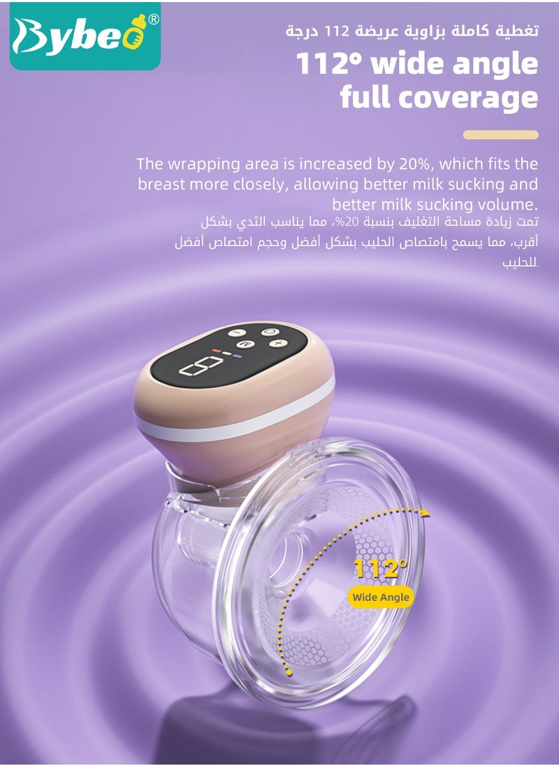 Bybeo Electric Wearable Hands-Free Breast Pump with 30 PCS Breastmilk Storage Bags, Low Noise & Painless, LCD Display, 3 Modes & 9 Levels  - Image 5