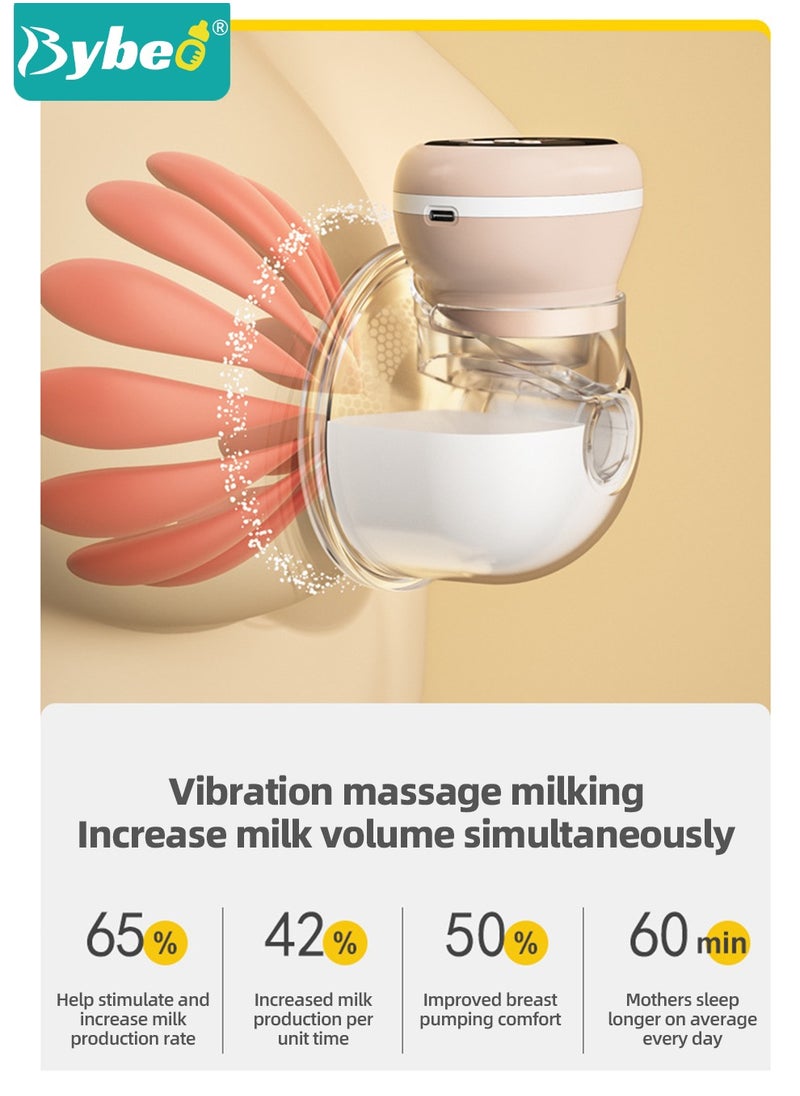 Bybeo Electric Wearable Hands-Free Breast Pump with 30 PCS Breastmilk Storage Bags, Low Noise & Painless, LCD Display, 3 Modes & 9 Levels  - Image 3